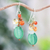 Multi-gemstone dangle earrings, 'Honey Spring' - Dangle Earrings with Quartz Chalcedony and Cultured Pearl