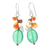 Multi-gemstone dangle earrings, 'Honey Spring' - Dangle Earrings with Quartz Chalcedony and Cultured Pearl thumbail