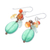 Multi-gemstone dangle earrings, 'Honey Spring' - Dangle Earrings with Quartz Chalcedony and Cultured Pearl (image 2c) thumbail