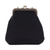 Silk shoulder bag, 'Night Appeal' - Silk Shoulder Bag with Removable Brass Strap in Black