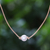 Cultured pearl cord pendant necklace, 'Innocent Soul' - Leather Cord Necklace with Cultured Pearl Pendant and Clasp (image 2) thumbail