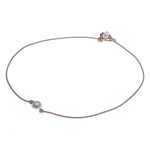 Cultured pearl cord pendant necklace, 'Innocent Soul' - Leather Cord Necklace with Cultured Pearl Pendant and Clasp