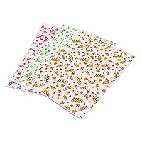 Saa wrapping paper, 'Blooms & Hues' (set of 3) - Handmade Eco-Friendly Floral Saa Wrapping Paper (Set of 3)
