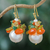 Gold-plated multi-gemstone cluster dangle earrings, 'Paradise Fruits' - 18k Gold-Plated Multi-Gemstone Dangle Earrings with Pearls (image 2) thumbail
