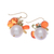 Gold-plated multi-gemstone cluster dangle earrings, 'Paradise Fruits' - 18k Gold-Plated Multi-Gemstone Dangle Earrings with Pearls (image 2c) thumbail