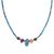 Multi-gemstone macrame pendant necklace, 'Delicate Touch' - Multi-Gemstone Macrame Pendant Necklace from Thailand thumbail