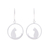 Sterling silver dangle earrings, 'The Twins' - Silver Cat-Themed Dangle Earrings with Brushed-Satin Finish thumbail