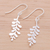 Sterling silver dangle earrings, 'Fern Flair' - Sterling Silver Fern Leaf Dangle Earrings from Thailand (image 2c) thumbail