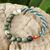 Jasper and carnelian beaded stretch bracelet, 'Sea Journey' - Jasper and Carnelian Stretch Bracelet in Blue and Grey