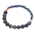 Jasper and carnelian beaded stretch bracelet, 'Sea Journey' - Jasper and Carnelian Stretch Bracelet in Blue and Grey