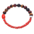 Tiger's eye and chalcedony beaded stretch bracelet, 'Fire Journey' - Tiger's Eye and Chalcedony Stretch Bracelet in Red and Brown