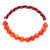 Carnelian beaded stretch bracelet, 'Fearless Journey' - Carnelian Beaded Stretch Bracelet in Red and Black