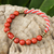 Multi-gemstone beaded stretch bracelet, 'Balance Crown' - Multi-Gemstone Beaded Stretch Bracelet in Red and Grey Hues