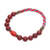 Multi-gemstone beaded stretch bracelet, 'Balance Crown' - Multi-Gemstone Beaded Stretch Bracelet in Red and Grey Hues