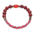 Multi-gemstone beaded stretch bracelet, 'Balance Crown' - Multi-Gemstone Beaded Stretch Bracelet in Red and Grey Hues