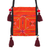 Beaded sling, 'Hmong Paths' - Traditional Orange and Black Sling with Beads and Tassels