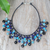 Multi-gemstone waterfall choker necklace, 'Sea Bubbles' - Blue and Black Multi-Gemstone Waterfall Choker Necklace