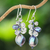 Cultured pearl and glass beaded dangle earrings, 'Rain of Mystery' - Clear Glass Beaded Dangle Earrings with Black Pearls (image 2) thumbail