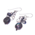 Cultured pearl and glass beaded dangle earrings, 'Rain of Mystery' - Clear Glass Beaded Dangle Earrings with Black Pearls (image 2c) thumbail