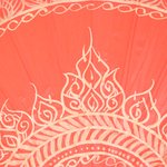 Cotton parasol, 'Orange Splendor' - Cotton and Bamboo Thai Parasol Hand-Painted in Orange & Gold