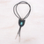 Howlite and leather bolo tie, 'Turquoise Shield' - Leather Bolo Tie with Howlite Stone & Silver-Plated Accents (image 2b) thumbail