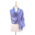 Silk shawl, 'Bold Plum' - Handloomed Striped Blue and Plum Silk Shawl with Fringes (image 2b) thumbail