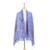 Silk shawl, 'Bold Plum' - Handloomed Striped Blue and Plum Silk Shawl with Fringes (image 2c) thumbail