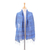 Silk shawl, 'Bold Azure' - Handloomed Striped Blue and Azure Silk Shawl with Fringes