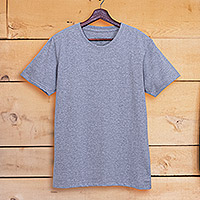 T-Shirt aus recyceltem Garn, „Grey Ecology“ – T-Shirt aus 100 % recyceltem Garn in Grau 
