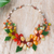 Multi-gemstone beaded necklace, 'Summer Petals' - Warm and Green-Toned Floral Multi-Gemstone Beaded Necklace