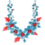 Howlite and quartz beaded statement necklace, 'Summer Blossoming' - Floral Howlite and Quartz Beaded Statement Necklace