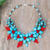 Howlite and quartz beaded statement necklace, 'Summer Blossoming' - Floral Howlite and Quartz Beaded Statement Necklace (image 2b) thumbail