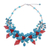 Howlite and quartz beaded statement necklace, 'Summer Blossoming' - Floral Howlite and Quartz Beaded Statement Necklace (image 2d) thumbail