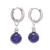 Lapis lazuli hoop earrings, 'Shining Allure' - Sterling Silver Hoop Earrings with Lapis Lazuli Stones thumbail