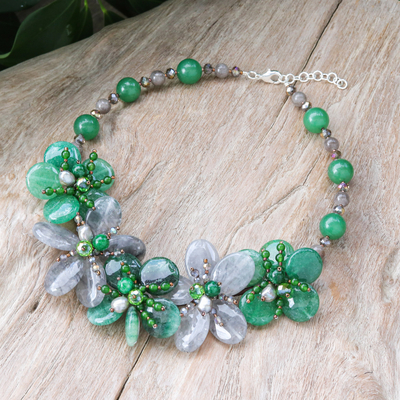 Emerald Statement necklace, Black and green necklace, Boho E - Inspire  Uplift