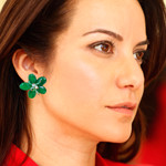 Quartz and cultured pearl beaded clip-on earrings, 'Nature Spring' - Floral Quartz and Cultured Pearl Clip-On Earrings in Green