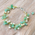 Aventurine and cultured pearl beaded strand bracelet, 'Cascade in Mint' - Handmade Aventurine and White Pearl Beaded Strand Bracelet (image 2) thumbail