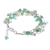 Aventurine and cultured pearl beaded strand bracelet, 'Cascade in Mint' - Handmade Aventurine and White Pearl Beaded Strand Bracelet (image 2e) thumbail