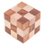 Wood snake cube, 'Logic Squares' - Handcrafted Natural Brown Raintree and Rubberwood Snake Cube