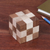 Wood snake cube, 'Logic Squares' - Handcrafted Natural Brown Raintree and Rubberwood Snake Cube