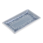Celadon ceramic catchall, 'Floral Blue' - Handmade Floral-Themed Celadon Ceramic Catchall in Blue