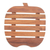 Wood pot stand, 'Fruitful Banquet' - Apple-Shaped Teak Wood Pot Stand Handcrafted in Thailand