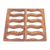 Wood pot stand, 'Swimming Delicacies' - Fish-Themed Hand-Carved Square Brown Teak Wood Pot Stand (image 2b) thumbail