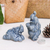 Celadon ceramic figurines, 'Blue Elephant Joy' (pair) - Pair of Celadon Ceramic Elephant Figurines in Blue