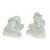 Figuritas de cerámica celadón, (par) - Par de Figuras de Elefante de Cerámica Celadon en Verde