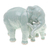 Celadon ceramic figurine, 'Elephant Love' - Handcrafted Celadon Ceramic Elephant Father and Son Figurine