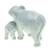 Celadon ceramic figurine, 'Elephant Love' - Handcrafted Celadon Ceramic Elephant Father and Son Figurine