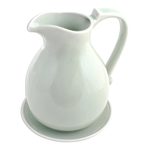 Celadon ceramic pitcher and plate, 'Classicism' - Celadon ceramic pitcher and plate