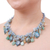 Multi-gemstone beaded waterfall necklace, 'Heaven's Jewels' - Blue-Toned Multi-Gemstone Beaded Waterfall Necklace (image 2i) thumbail