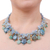 Multi-gemstone beaded waterfall necklace, 'Heaven's Jewels' - Blue-Toned Multi-Gemstone Beaded Waterfall Necklace (image 2j) thumbail